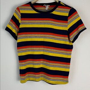 Vibrant Striped Short Sleeve Tee